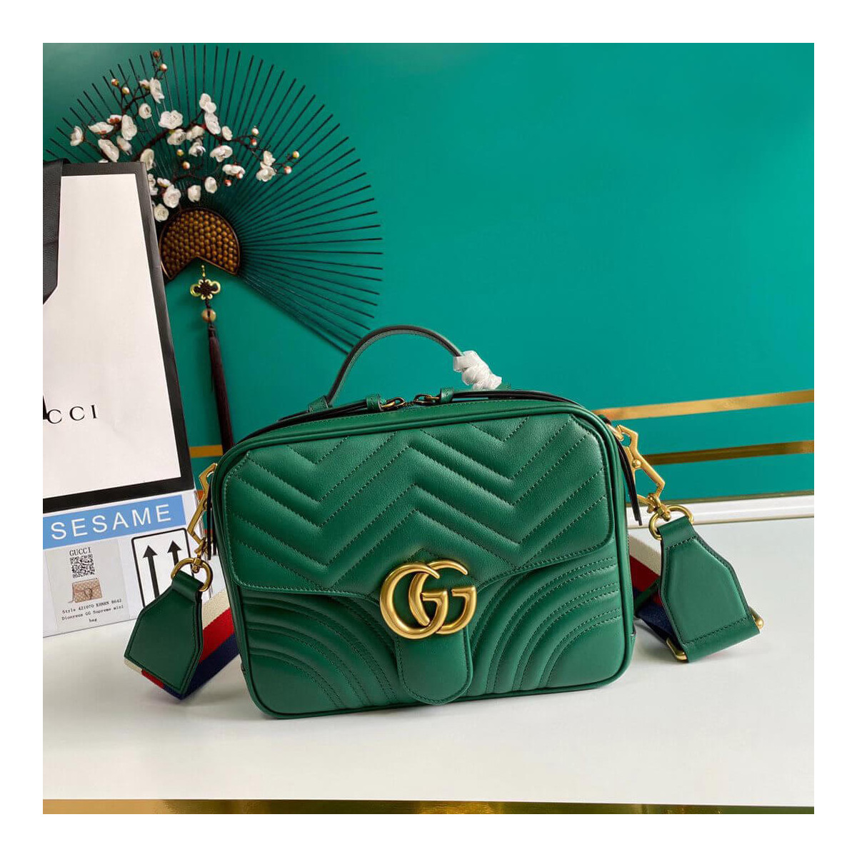 Gucci GG Marmont Matelasse Top Handle Bag 498110