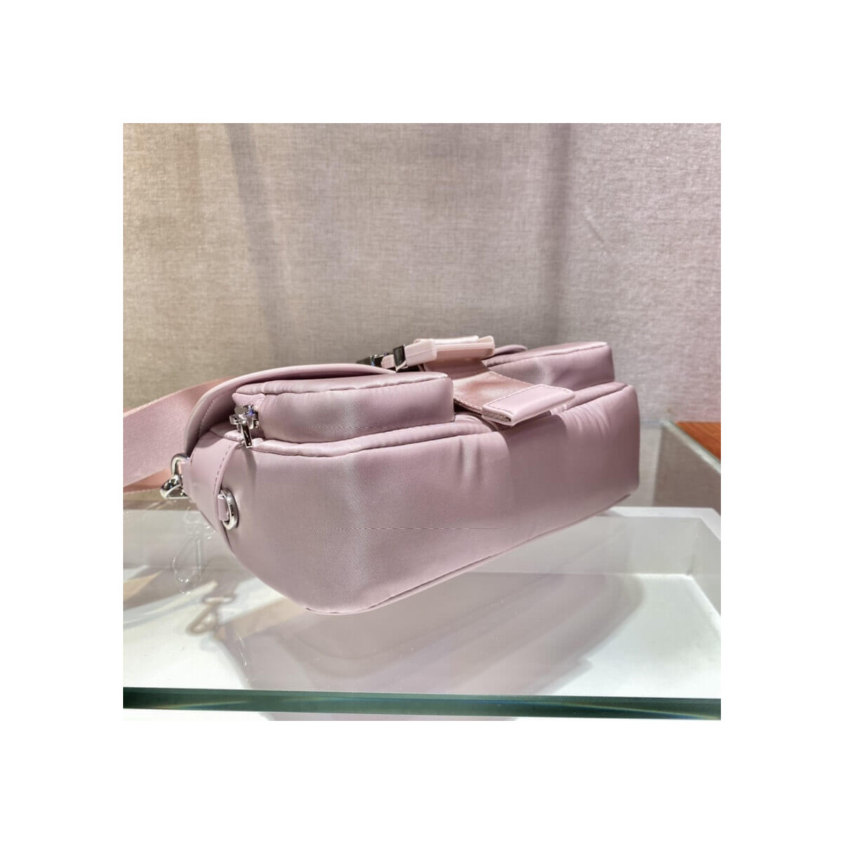 Prada Pocket Nylon And Brushed Leather Bag 1BD295