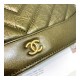 Chanel Chevron Crinkled Calfskin Gabrielle Wallet on Chain WOC Bag A86025