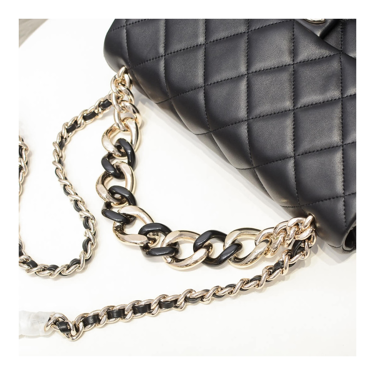 Chanel Flap Bag With Large Bi-Color Chain AS1354