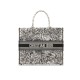 Dior Book Tote in Latte Multicolor Zodiac Embroidery M1286