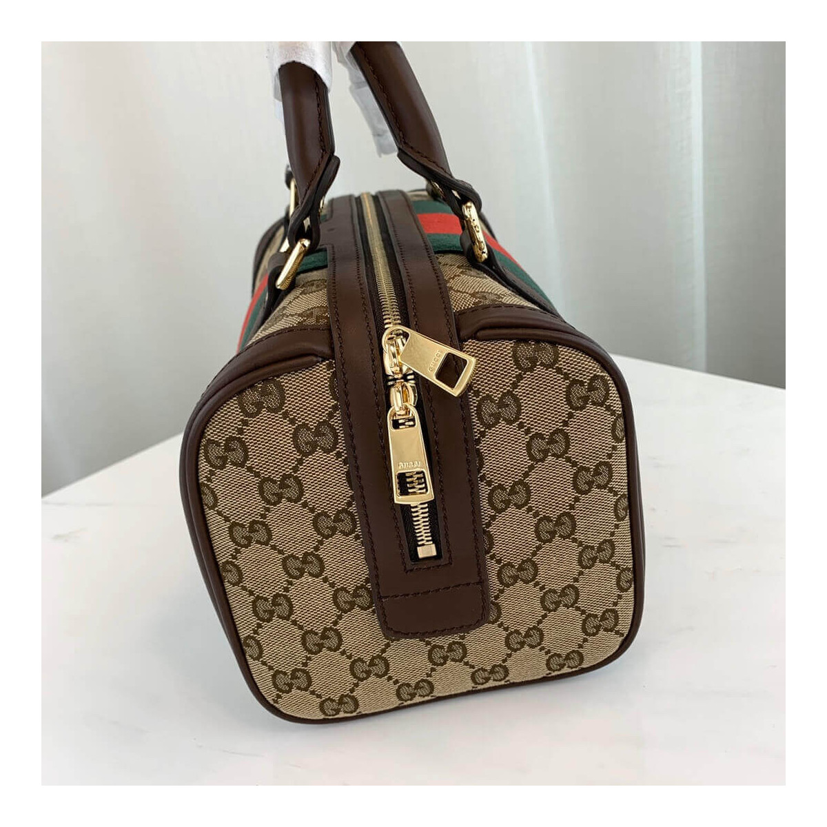 Gucci Vintage Web Original GG Boston Bag 269876 Coffee