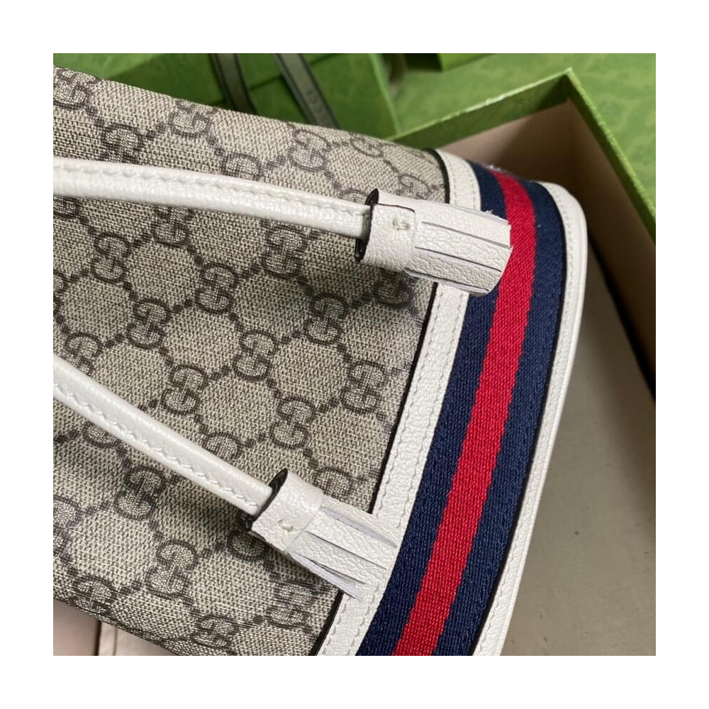 Gucci Ophidia Small GG Bucket Bag 550621 White