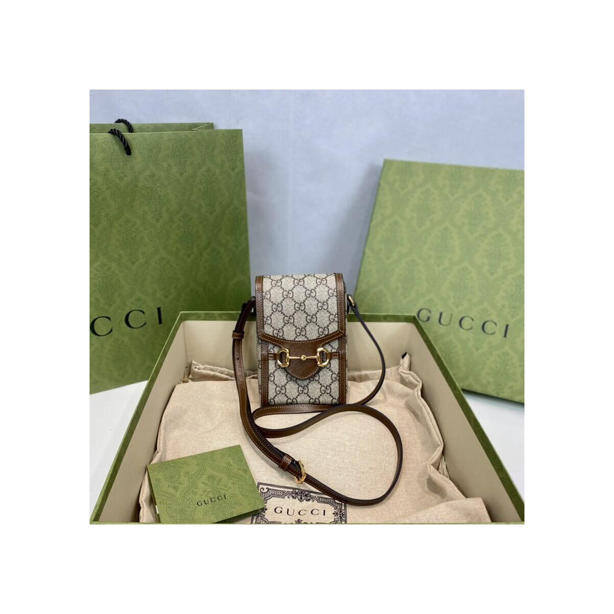 Gucci GG Supreme Horsebit 1955 Mini Bag 625615