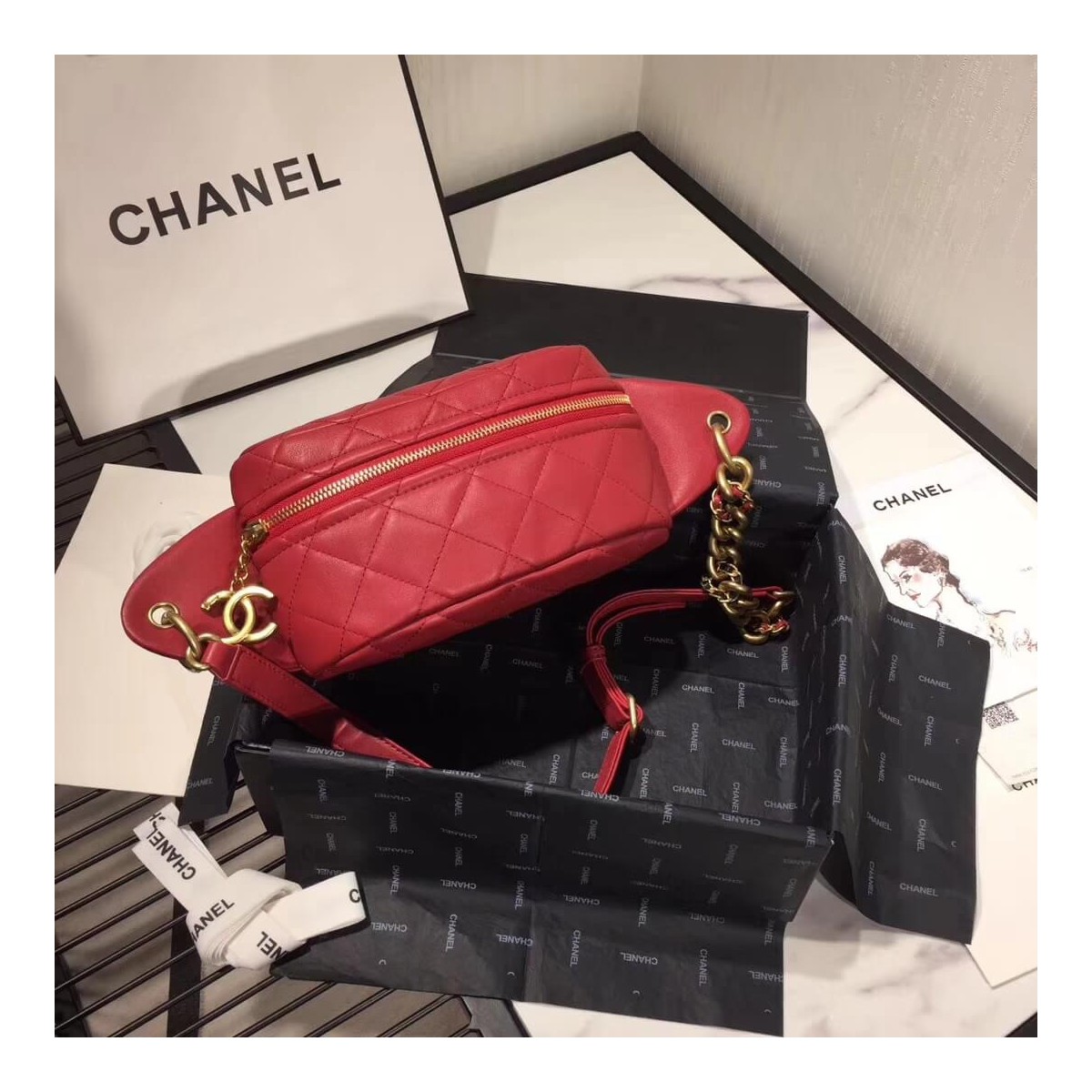 Chanel Lambskin Waist Bag AS0940