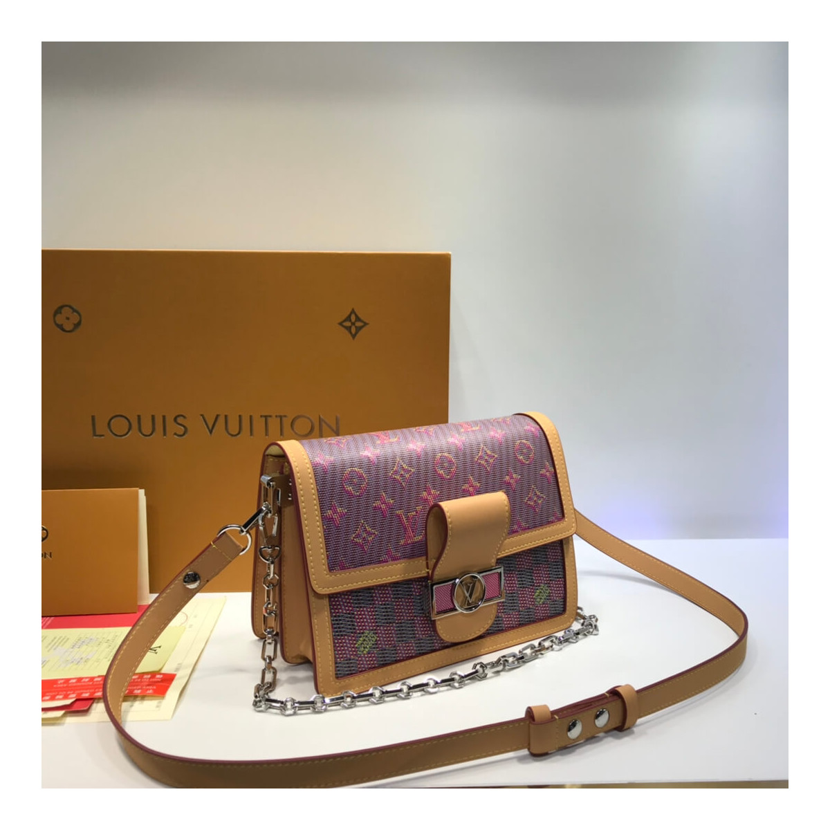 Louis Vuitton Printed Calf Leather Dauphine MM M55452