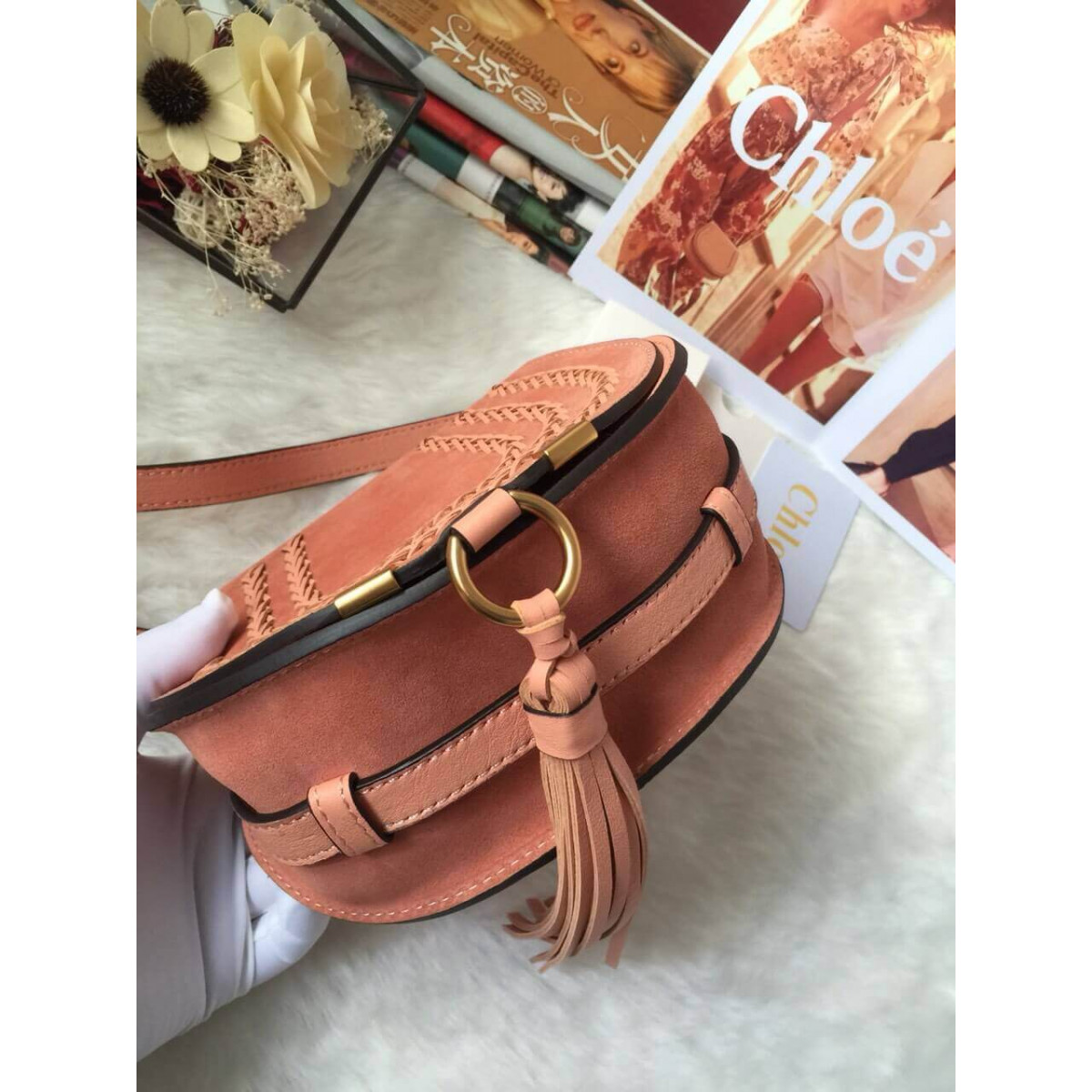 Chloe Mini Marcie Bag in Suede P580