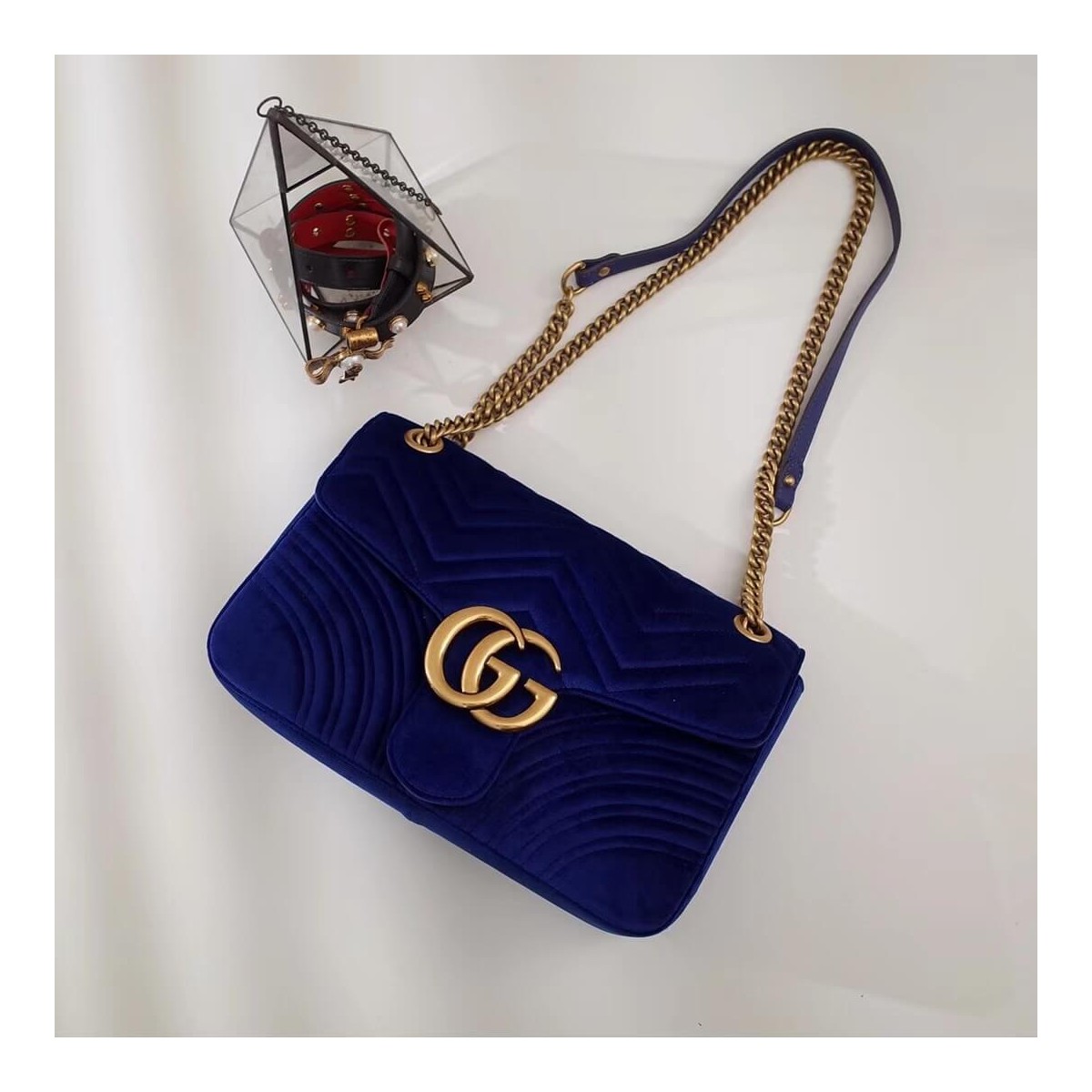 Gucci GG Marmont Medium Velvet Shoulder Bag 443496