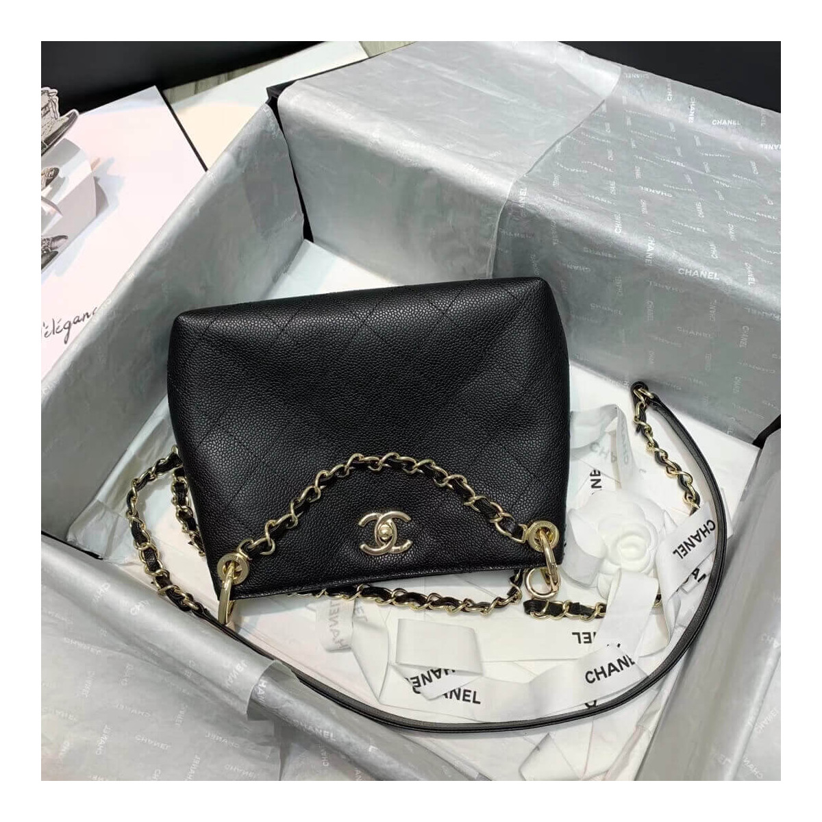 Chanel Grained Calfskin Small Hobo Bag AS1461