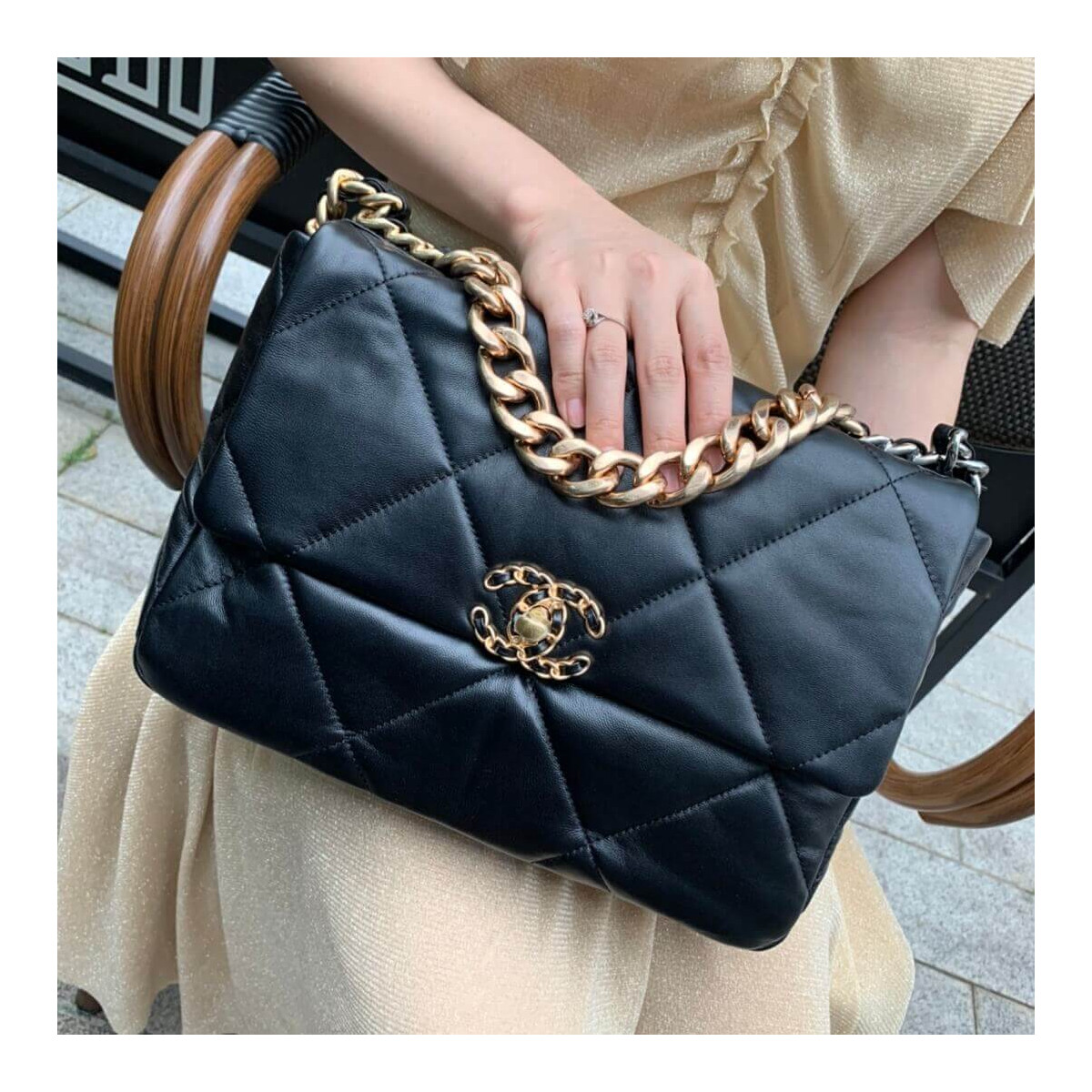 Chanel 19 Large Lambskin Flap Bag AS1161