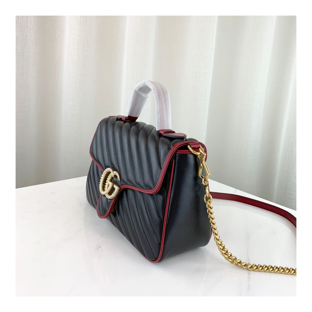 Gucci GG Marmont Small Top Handle Bag 498110 Black