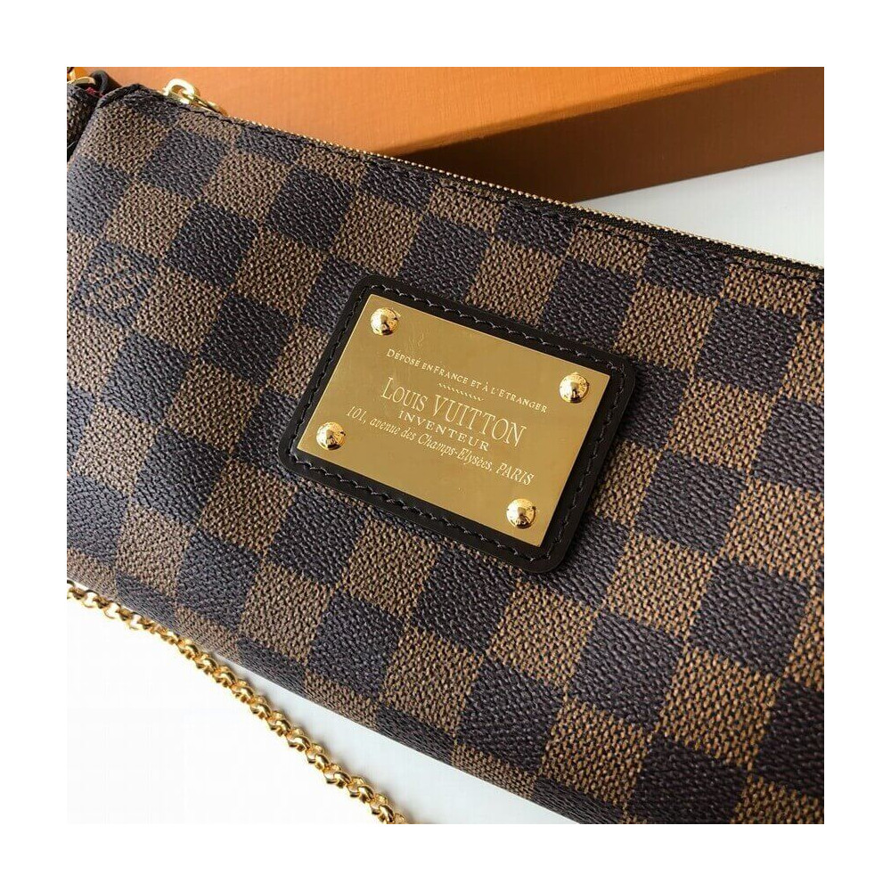 Louis Vuitton Damier Ebene Canvas Eva Clutch N55213