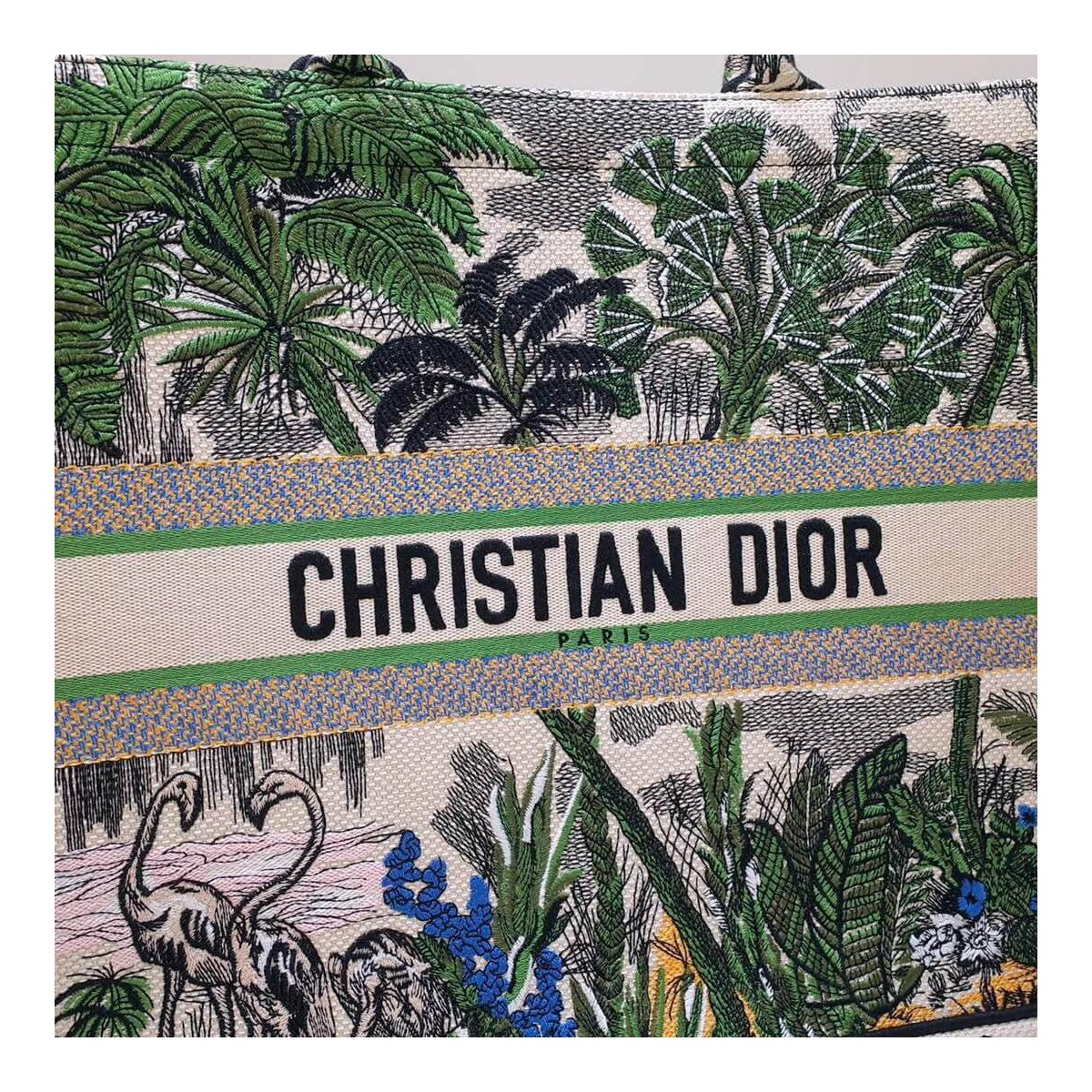 Christian Dior Book Tote Bag In Embroidered Canvas M1286