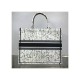 Dior Book Tote in Latte Multicolor Zodiac Embroidery M1286