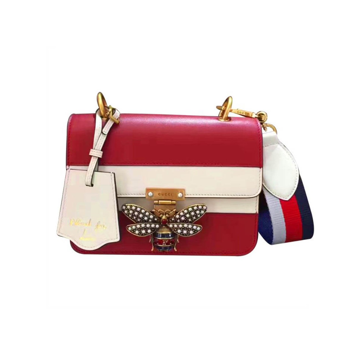 Gucci Queen Margaret Shoulder Bag 476542 Red/White