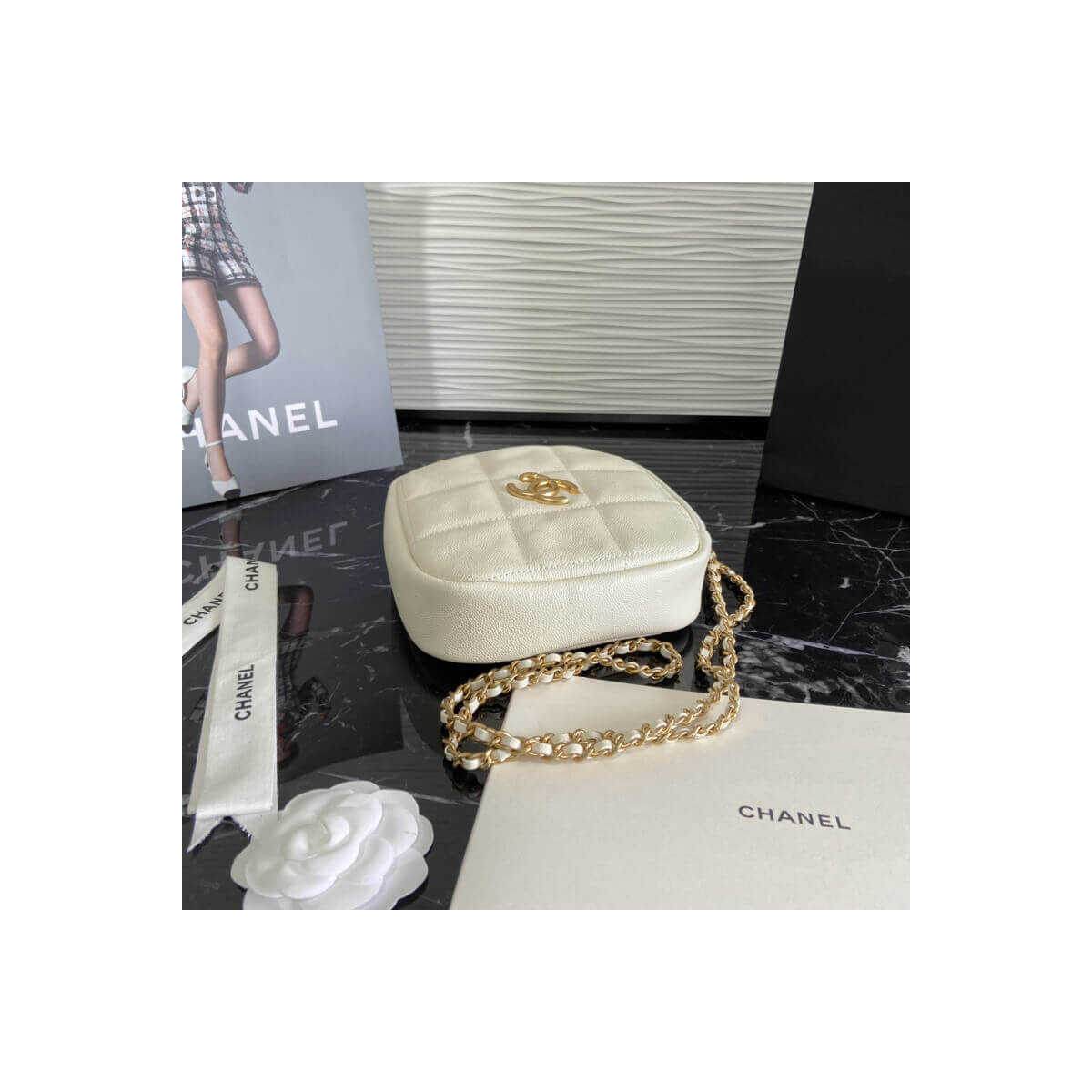 Chanel Small Diamond Bag AS2201 in Grained Calfskin