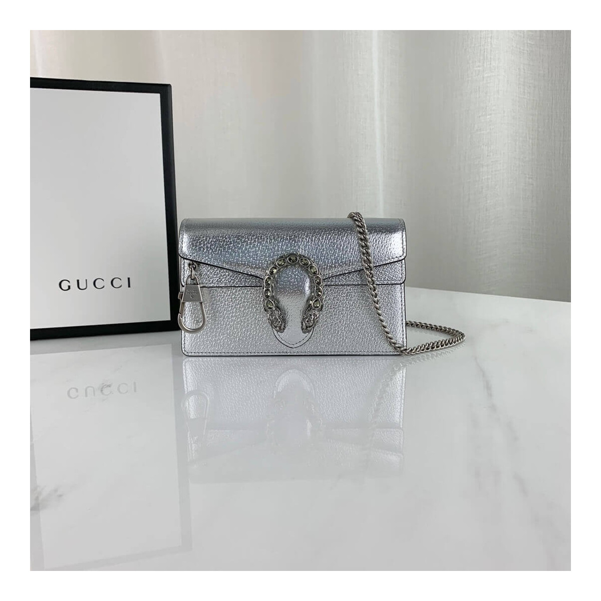 Gucci Silver Dionysus Super Mini Bag 476432