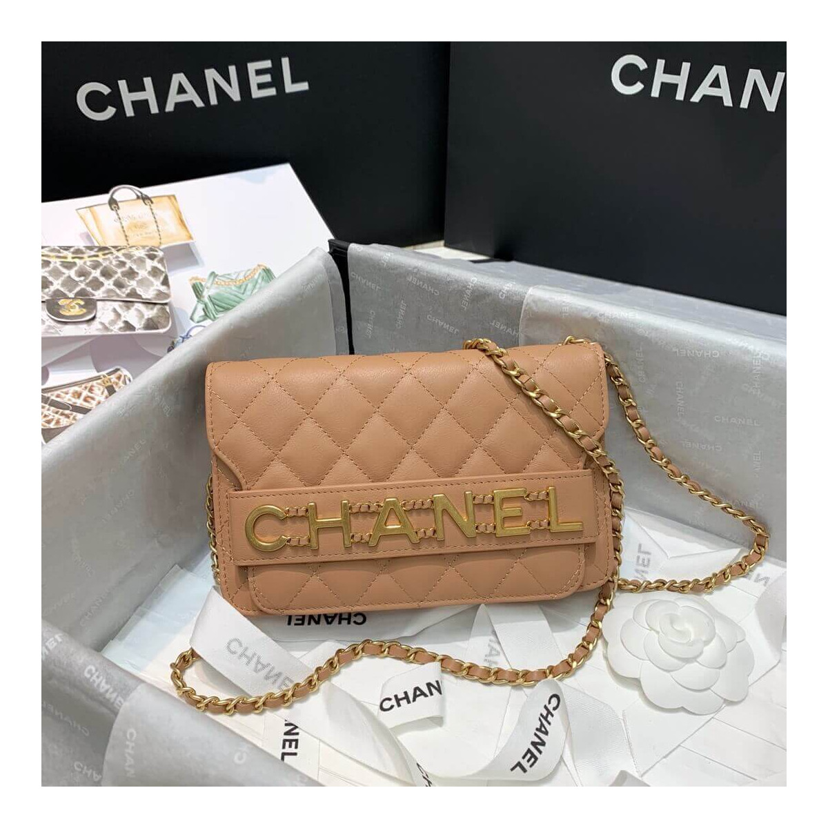 Chanel Front Logo 19cm Flap Bag 88826