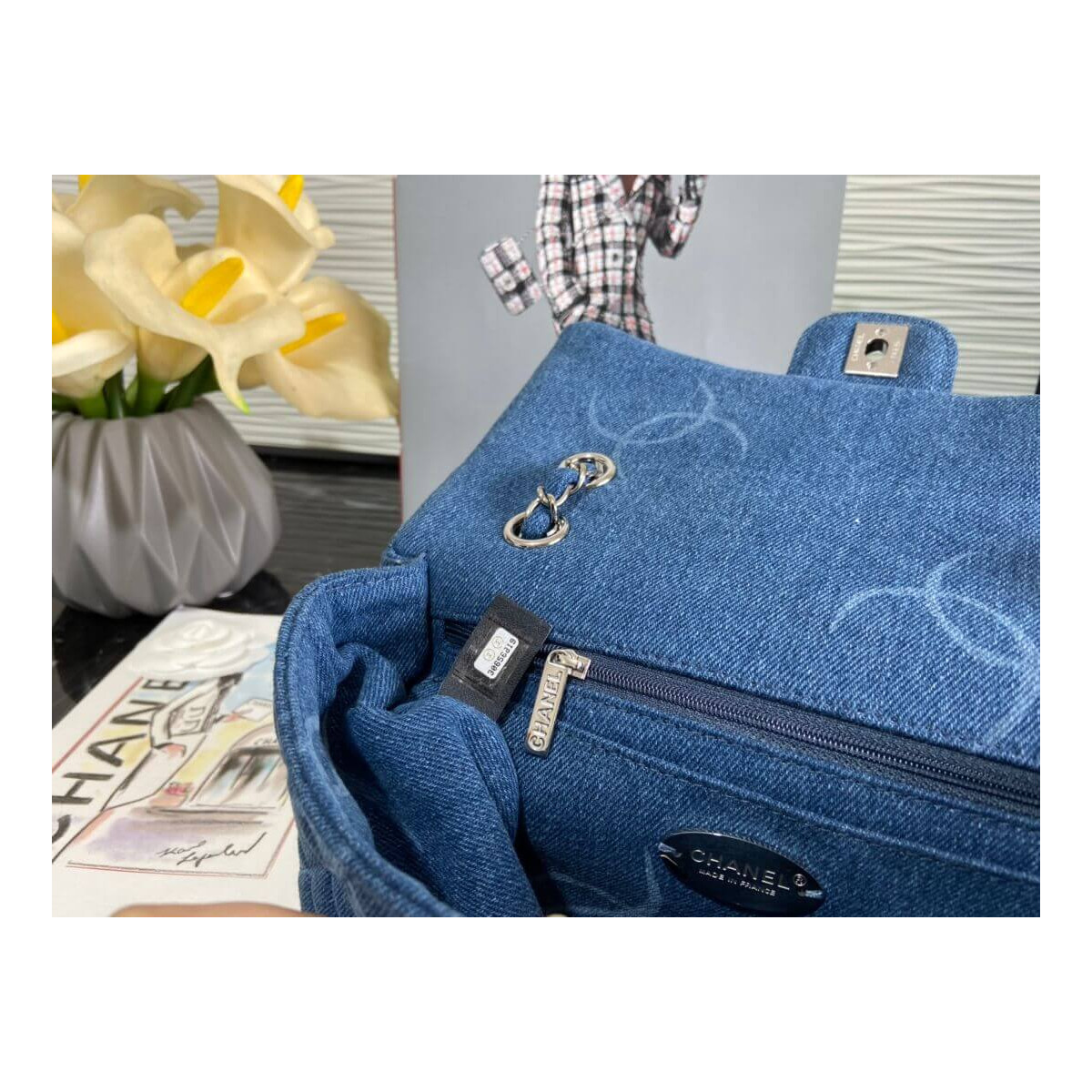 Chanel Denim Classic Flap Medium Bag AS2071