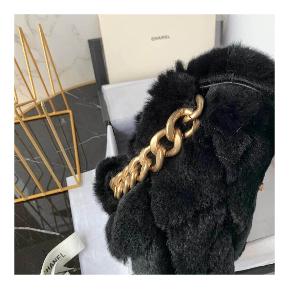 Chanel Shearling Lambskin Flap Bag AS2240