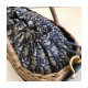 Christian Dior Wicker Basket Shoulder Bag Blue Oblique M7601