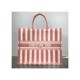 Dior Book Tote Pink D-Stripes Embroidery M1286