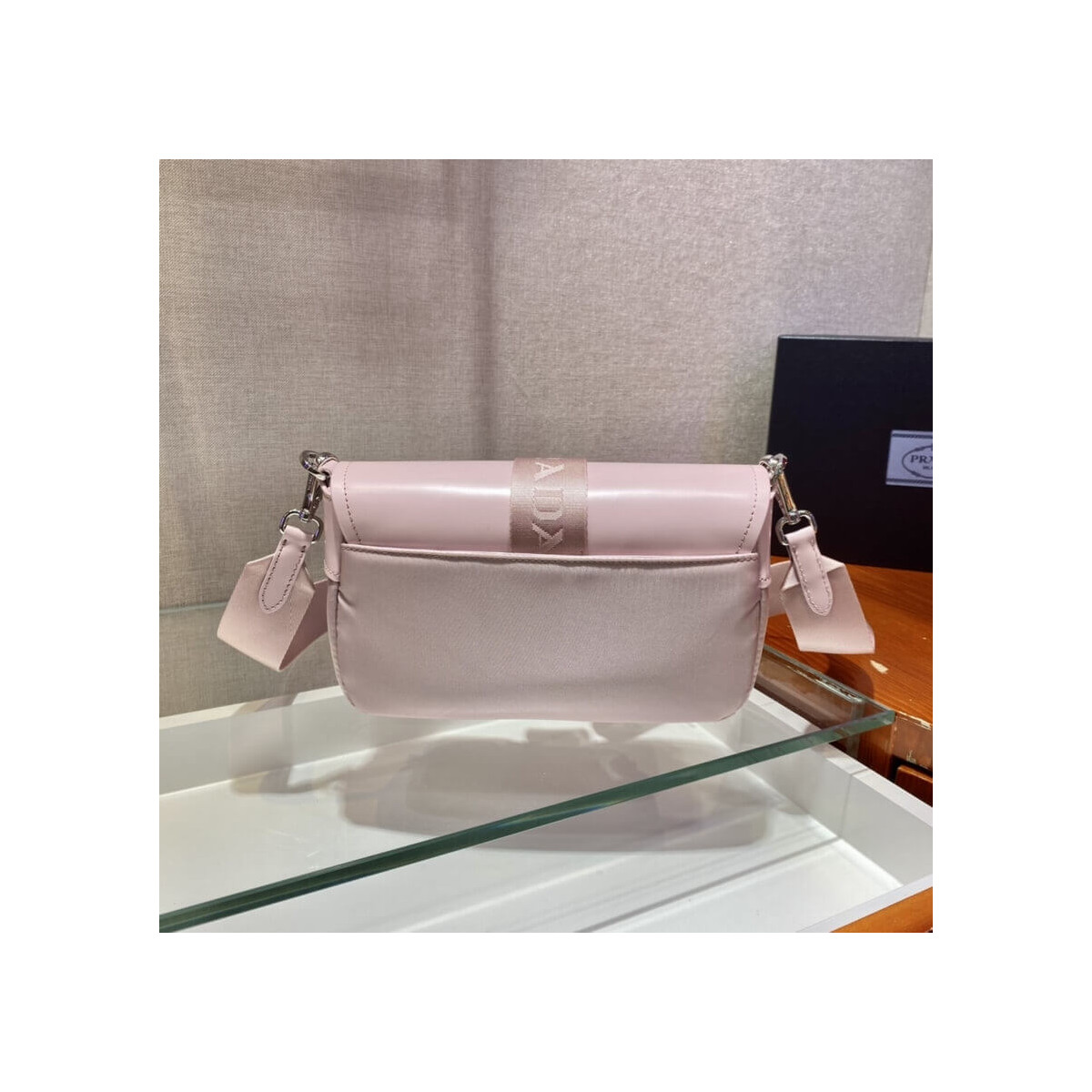 Prada Pocket Nylon And Brushed Leather Bag 1BD295