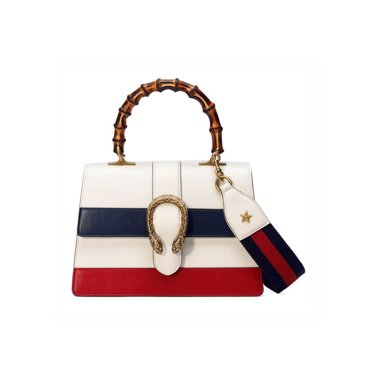 Gucci Dionysus Medium Top Handle Bag 448075 White/Blue/Red