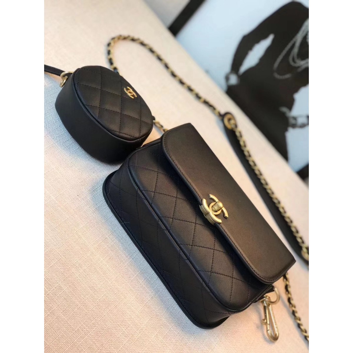 Chanel Flap Bag &amp; Coin Purse AS1094