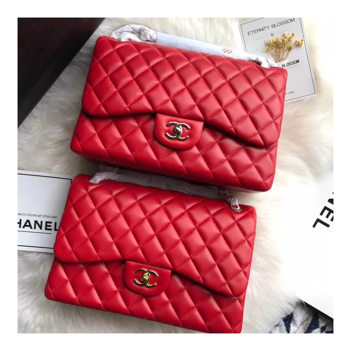 Chanel Lambskin 30cm Classic Flap Bag A1113