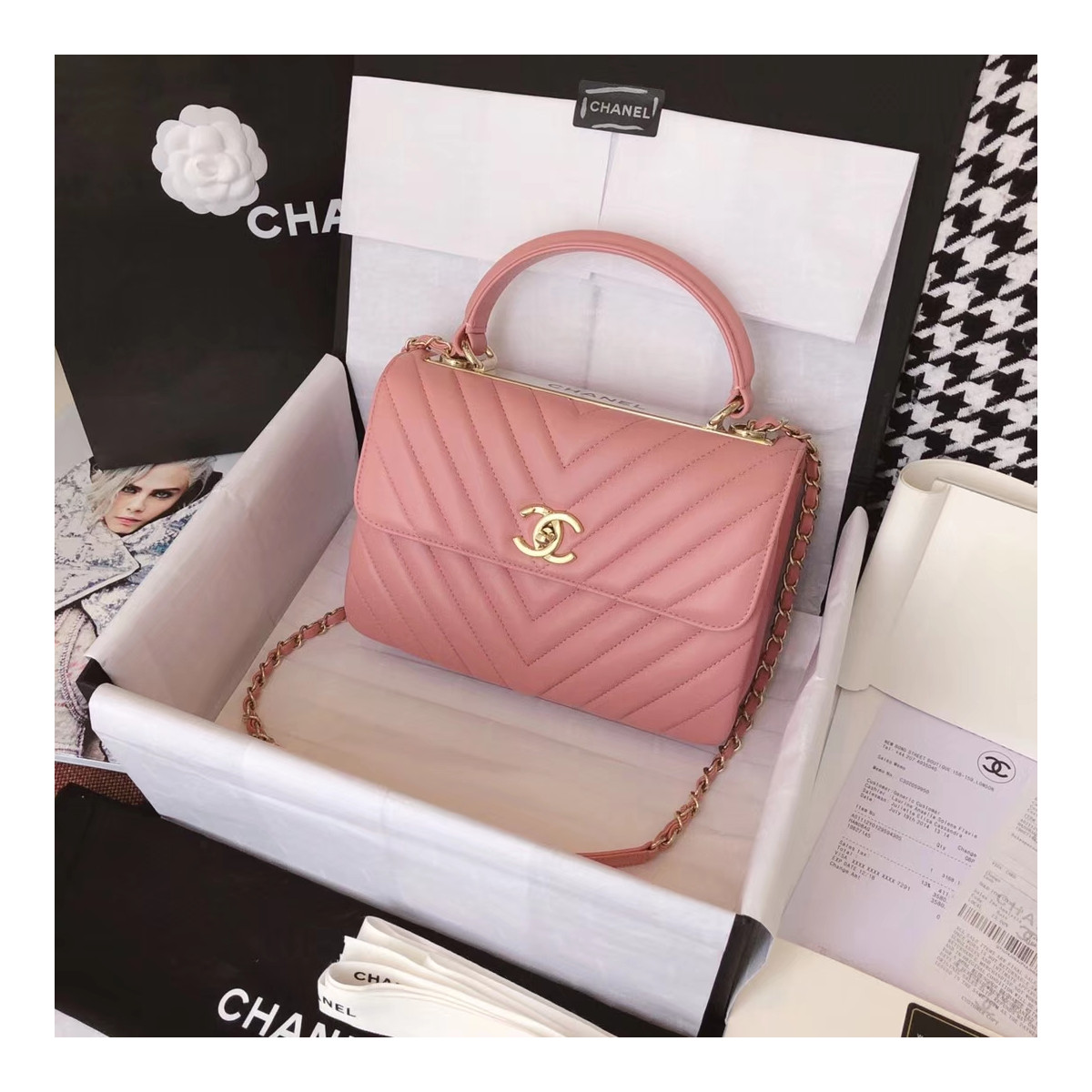 Chanel Chevron Quilted Small Trendy CC 25453