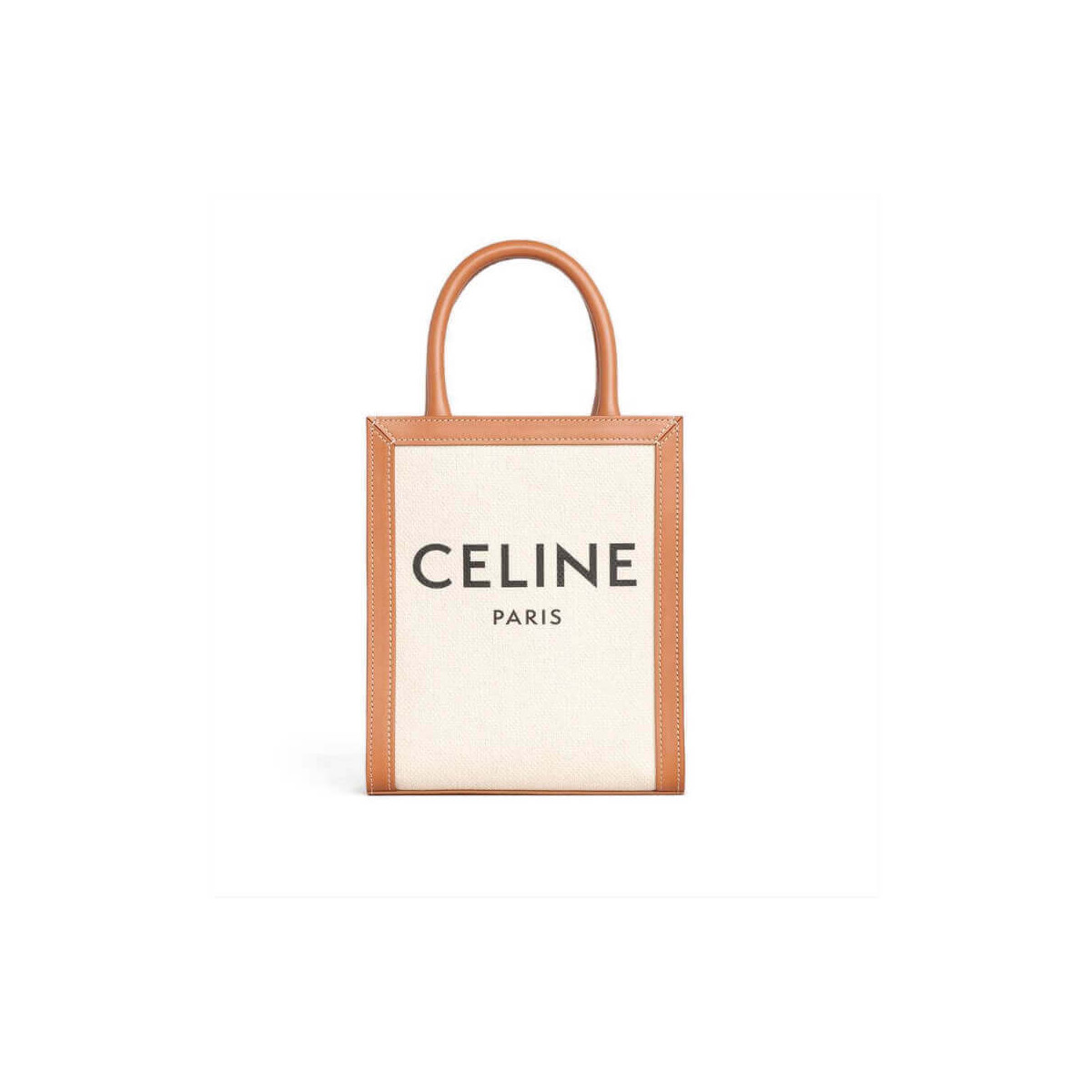 Celine Mini Vertical Cabas  In Canvas and Calfskin 193302