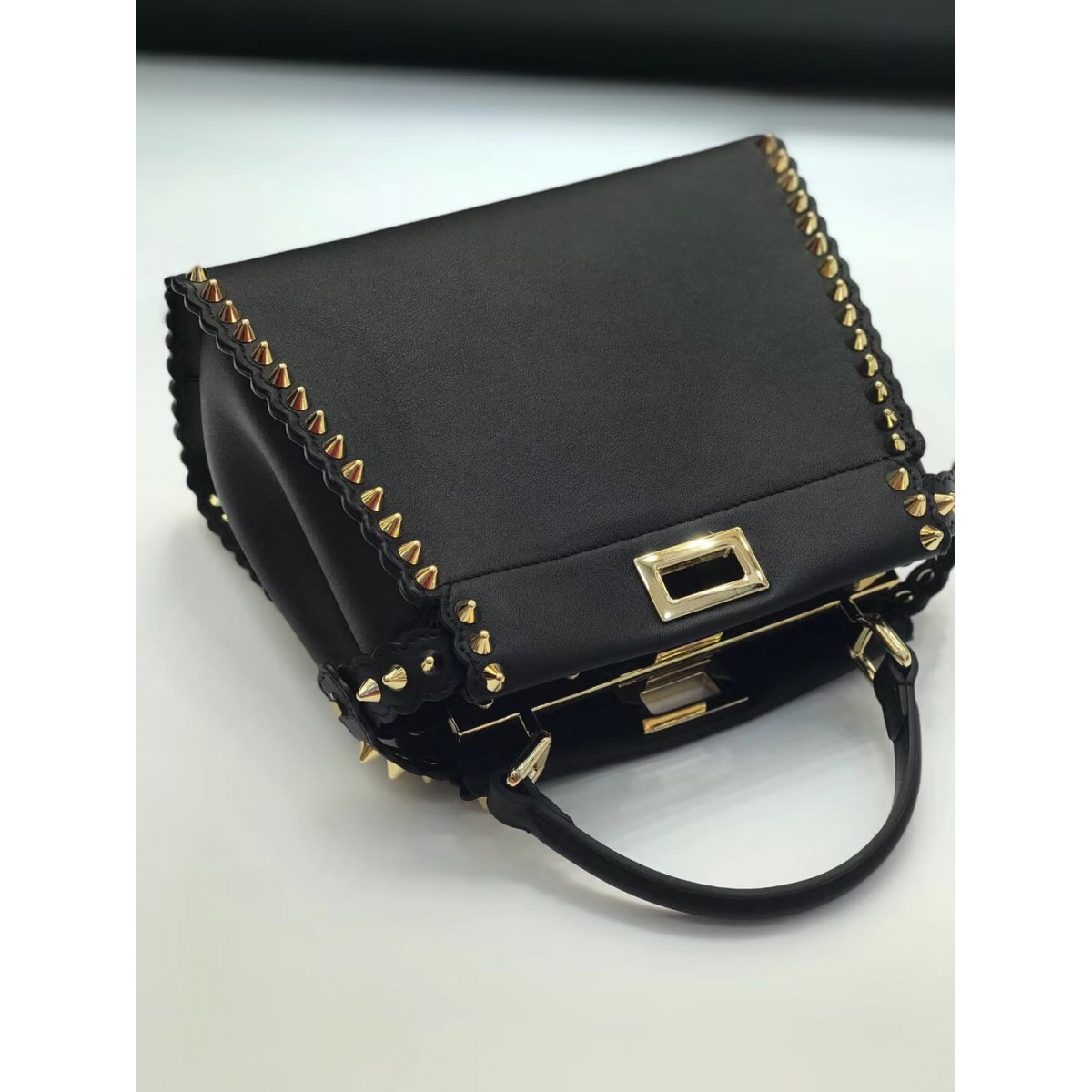 Fendi Peekaboo Mini with Metal-Plated Micro Studs 8BN244