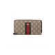 Gucci Bee Print Web GG Supreme Zip Around Wallet 408831