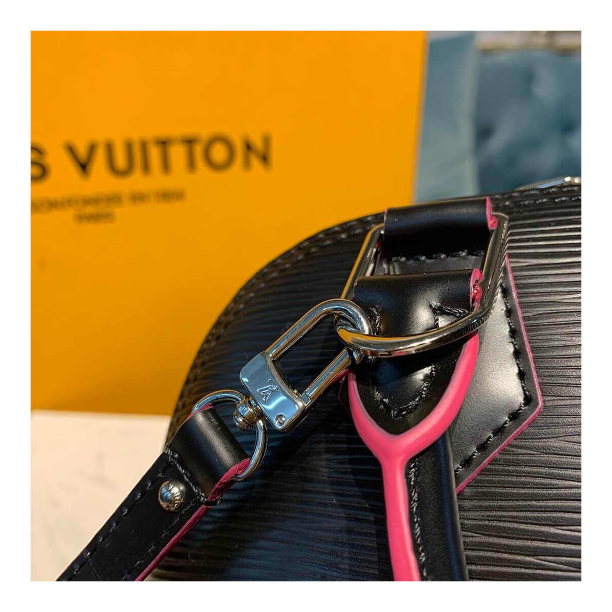 Louis Vuitton Epi Leather Alma BB M40302 Black/Pink