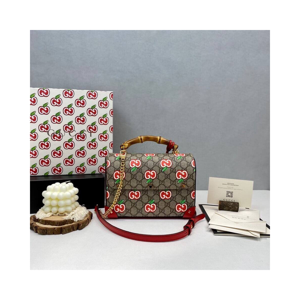 Gucci GG Apple Print Padlock Shoulder Bag 603221