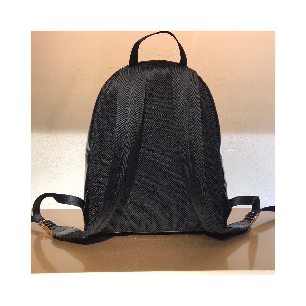 Fendi Mania Logo Zucca Coated Medium Black Canvas Backpack 8BZ039