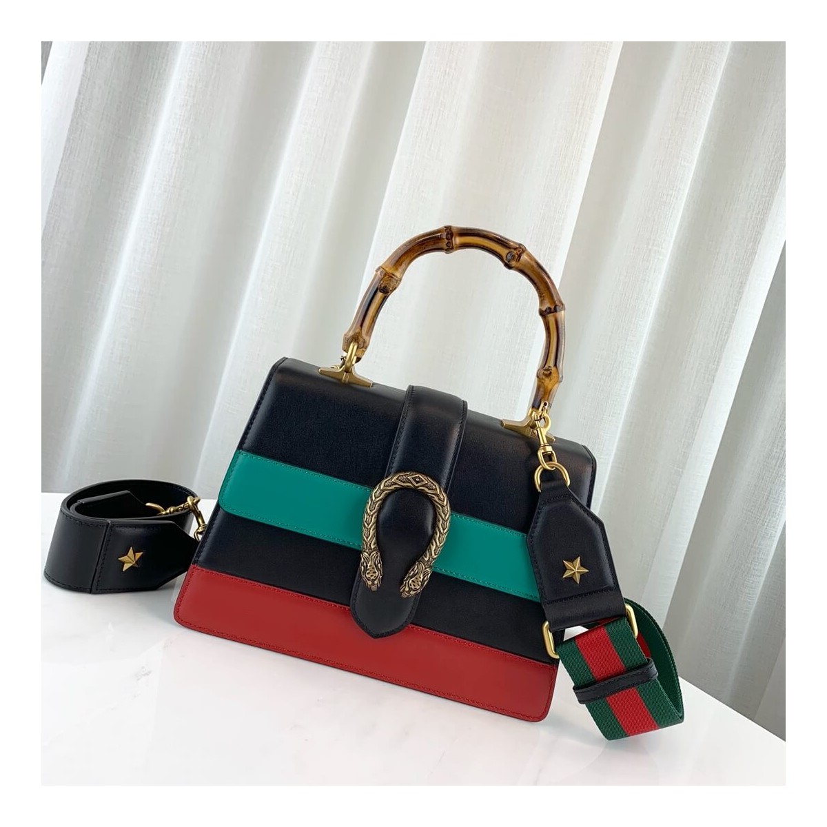 Gucci Dionysus Medium Top Handle Bag 448075 Blue/Green/Red