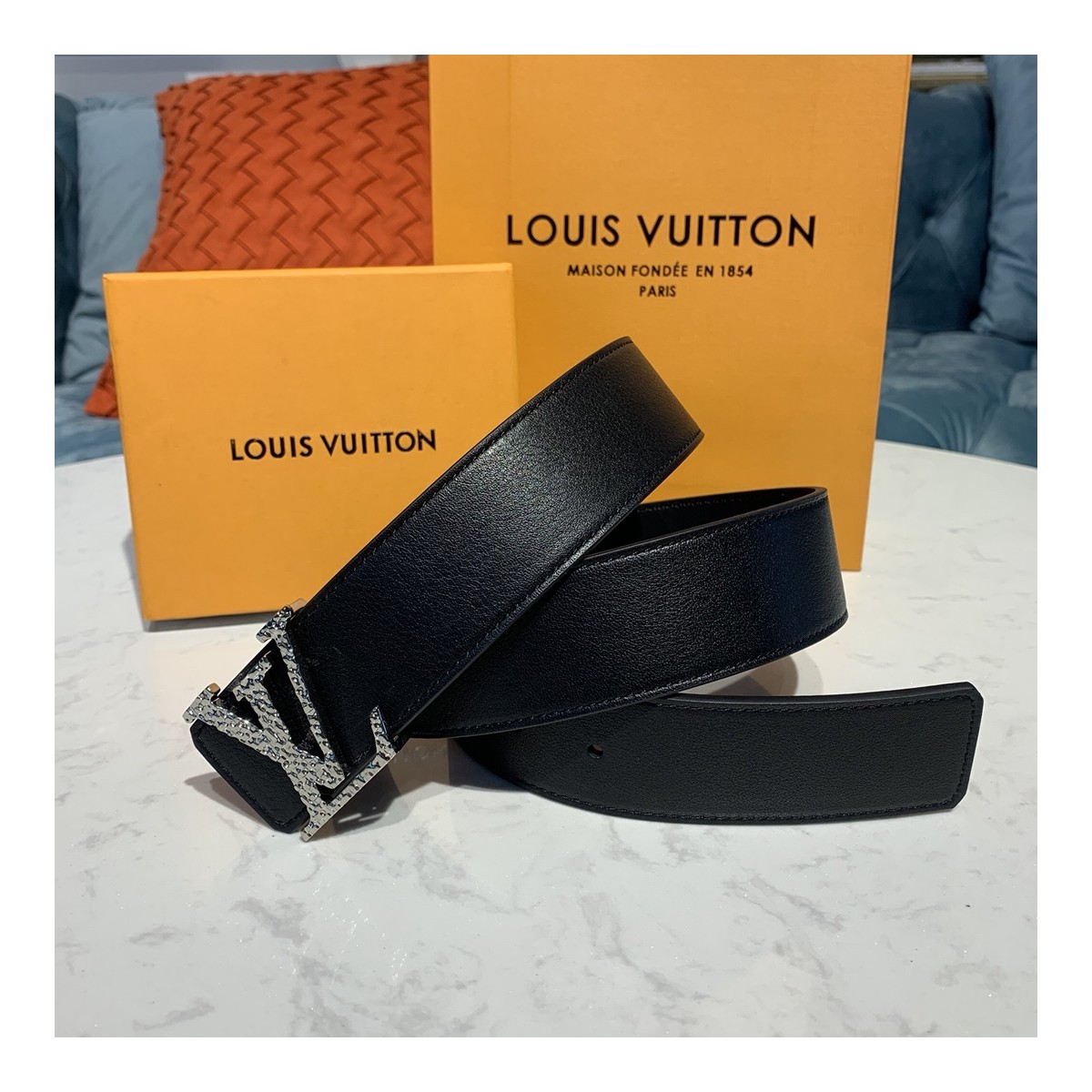 Louis Vuitton 40mm LV Mosaic Reversible Belt M0164U