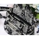 Christian Dior Medium Lady D-Lite Bag Black and White Around the World Embroidery M0565