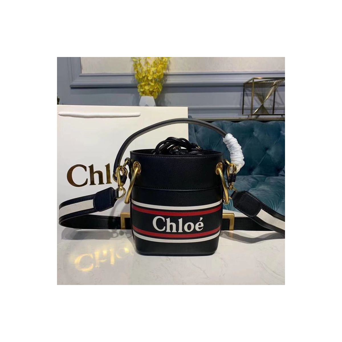 Chloe Roy Mini Smooth Leather Bucket Bag 3S508