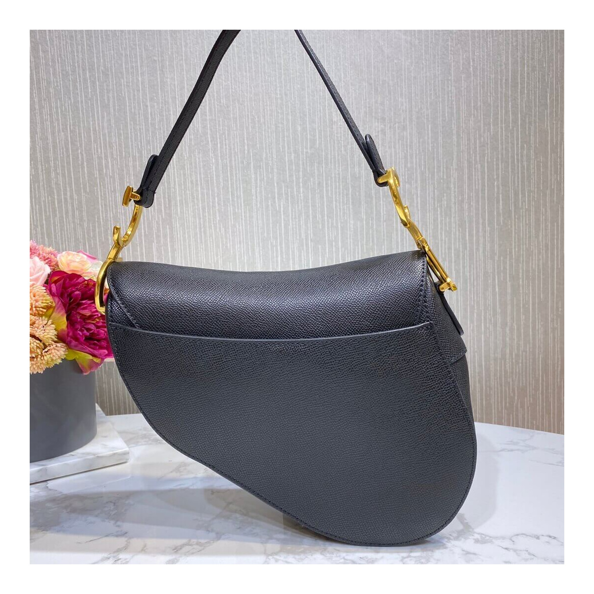 Christian Dior Saddle Bag in Grained Calfskin M0446