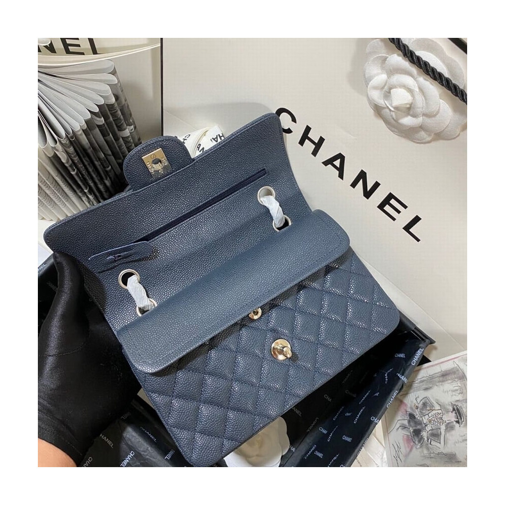 Chanel Small Classic Double Flap Bag A01113 Caviar Calfskin