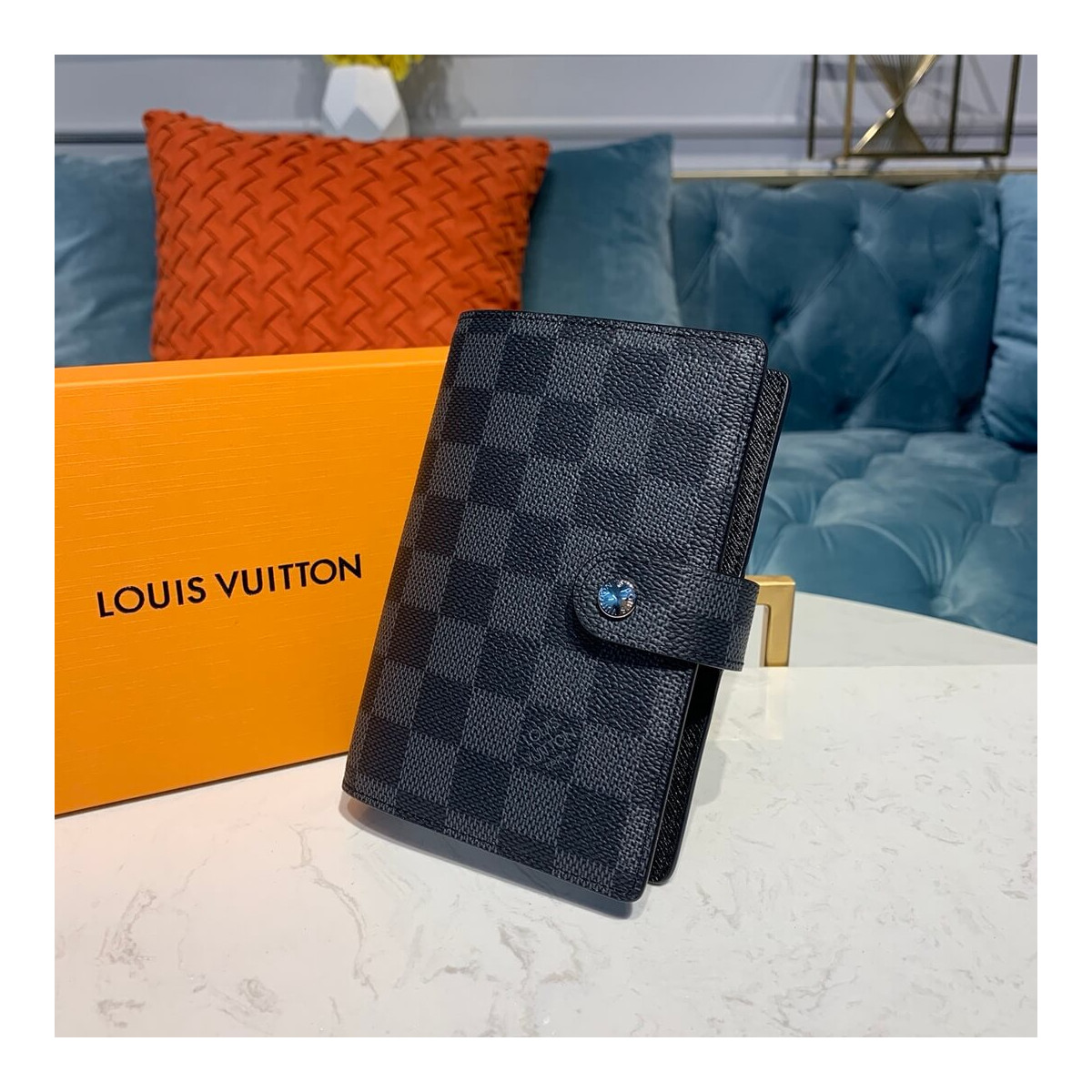 Louis Vuitton Damier Graphite Small Ring Agenda Cover R20005