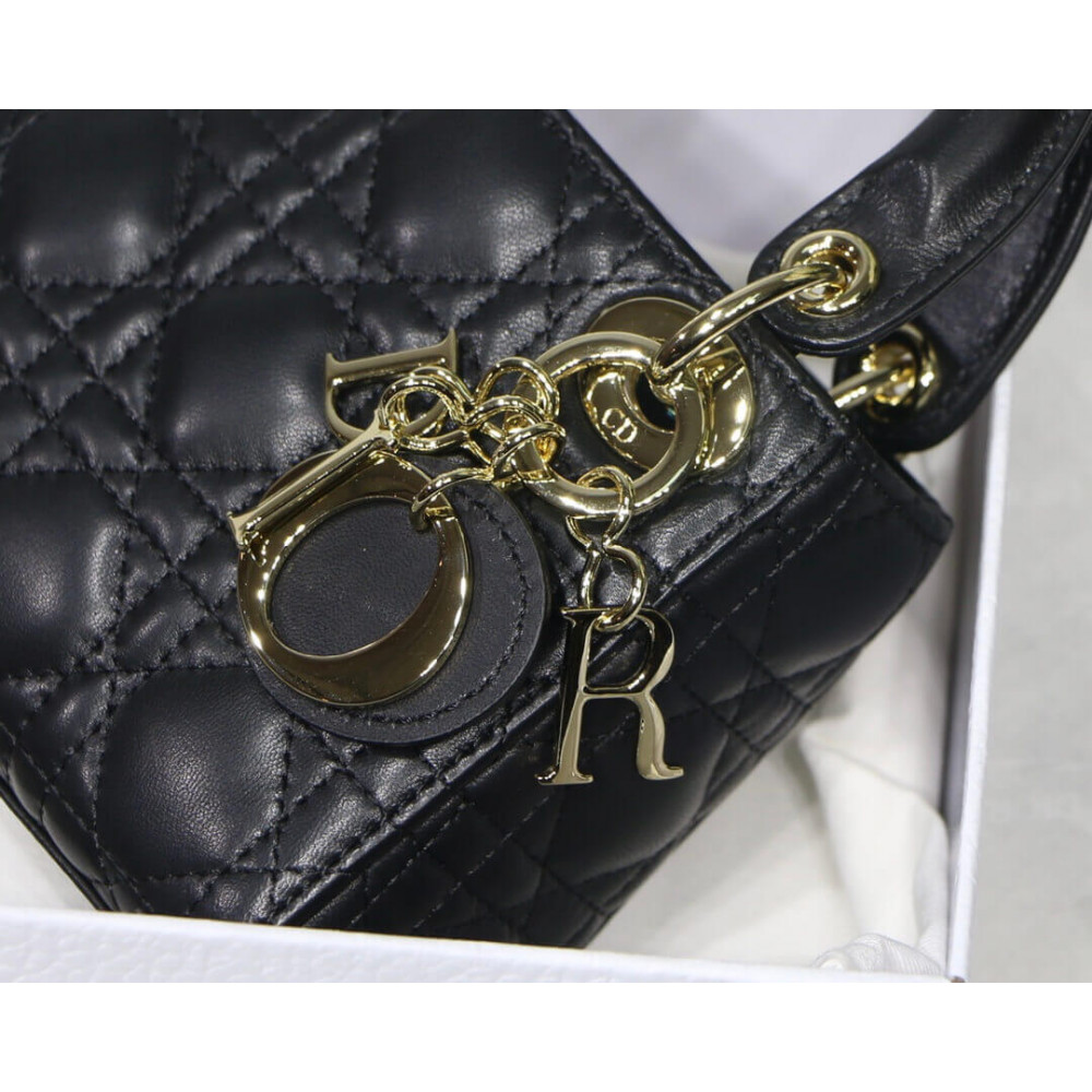 Christian Dior Micro Lady Dior Bag Cannage Lambskin S0856