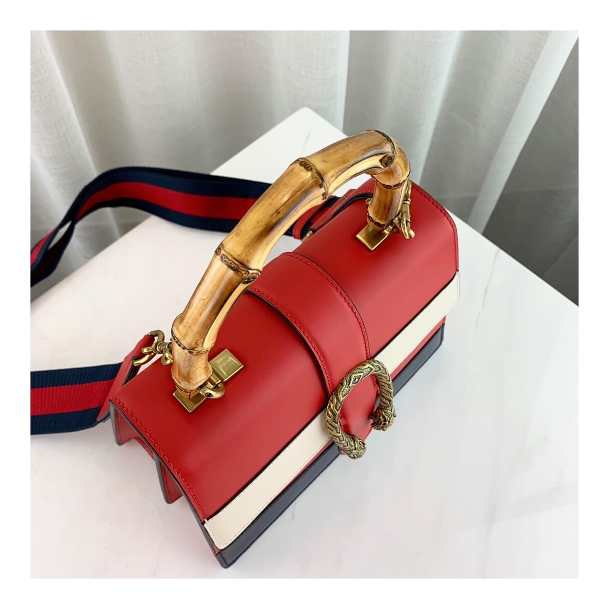 Gucci Dionysus Medium Top Handle Bag 448075 Red/White/Blue