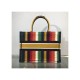 Dior Small Book Tote Multicolor D-Stripes Embroidery M1296