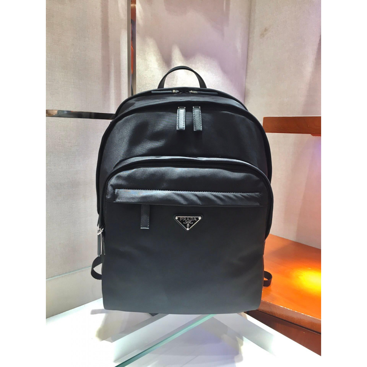 Prada Nylon And Saffiano Leather Backpack 2VZ048