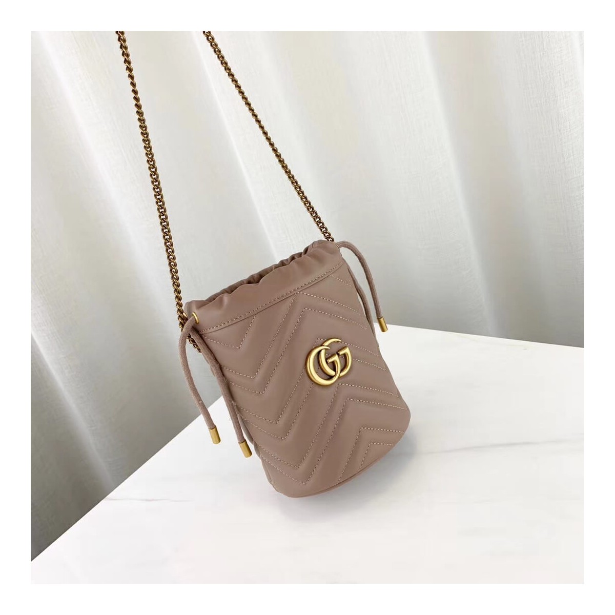 Gucci GG Marmont Matelassé Mini Bucket Bag 575163