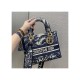 Dior Medium Lady D-Lite Bag Blue Dior Palms Embroidery M0565